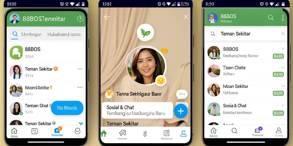 Antarmuka <strong>88BOS</strong> dengan berbagai fitur menarik untuk Teman Sekitar.