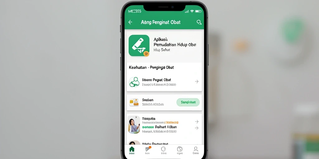 Antarmuka pengguna ME355 yang sederhana dan intuitif untuk pengingat obat.