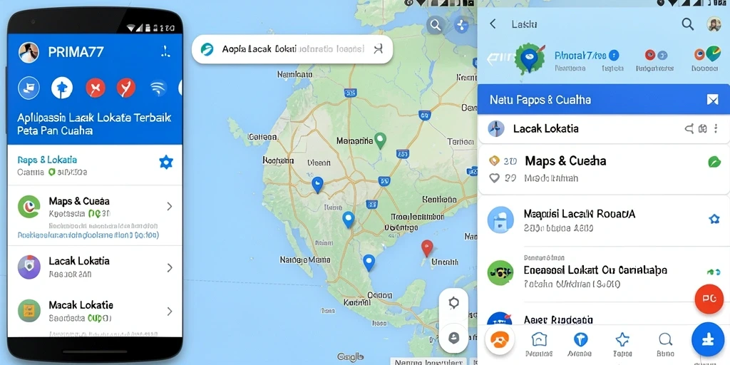 Antarmuka PRIMA77 menampilkan peta lokasi yang jelas dan informatif.