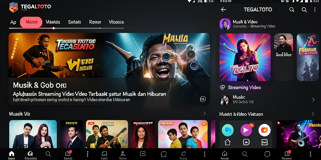 Tampilan antarmuka TEGALTOTO yang menarik untuk streaming video.
