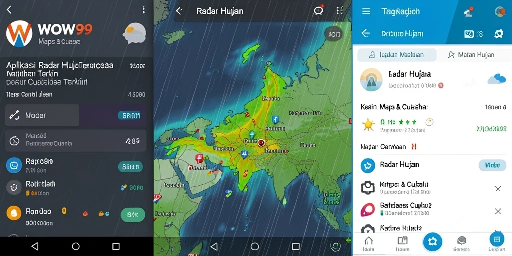 Antarmuka intuitif WOW99 menampilkan radar hujan yang jelas dan informatif.